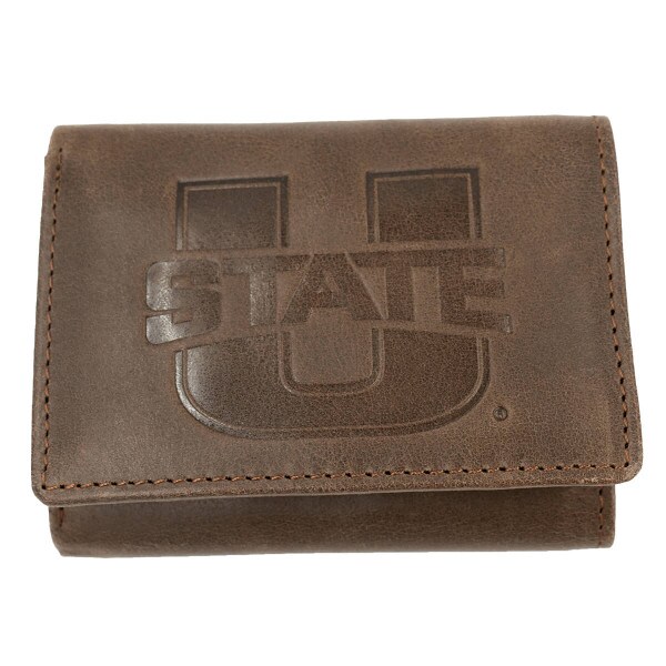 U-State Tri-Fold Leather Wallet Brown